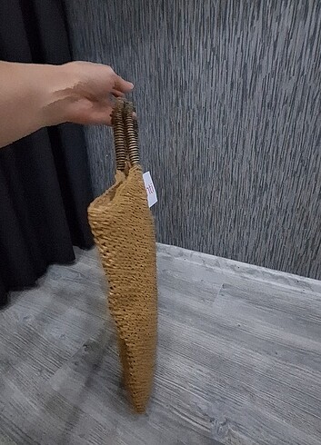Beden camel Renk Penti Hasır Çantası kol veya elde kullanılabilir çok şık ve kull
