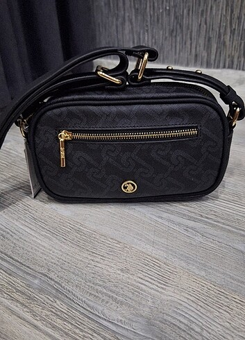 US Polo Assn Askılı çok şık ve muhteşem Siyah Gri renk