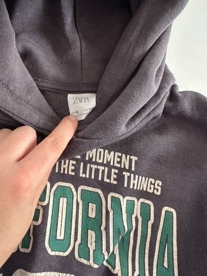 Gri Baskılı Kapüşonlu Sweatshirt - Görsel 2