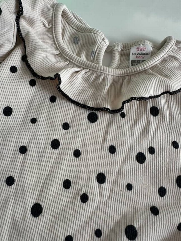 Puantiye Desenli Bebek Kız Takımı - Görsel 3