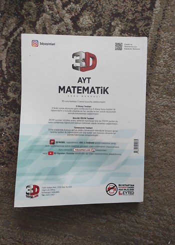 AYT Matematik 3D Soru Bankası