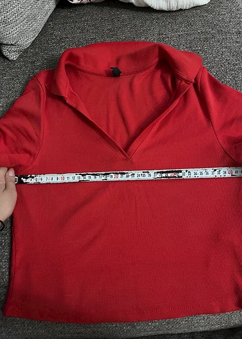 Defacto Kırmızı V-Yaka Polo Tişört - Görsel 5