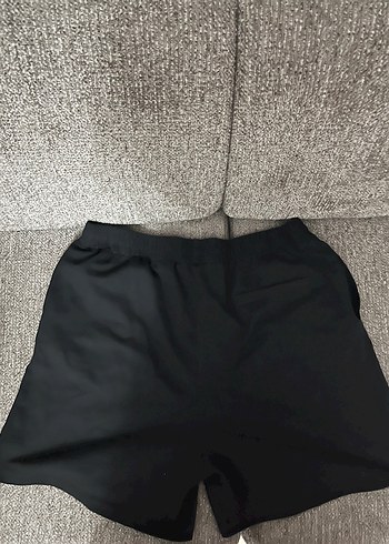 Siyah Kadın Spor Düz Kesim Şort - Görsel 7