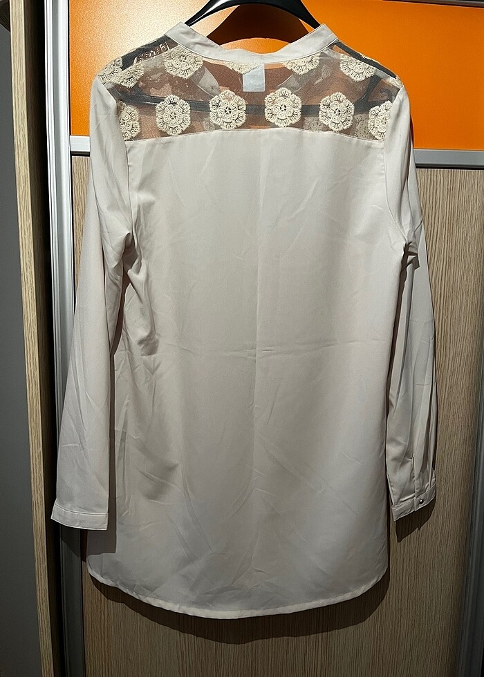 Bej Rengi Saten Gömlek - Görsel 4