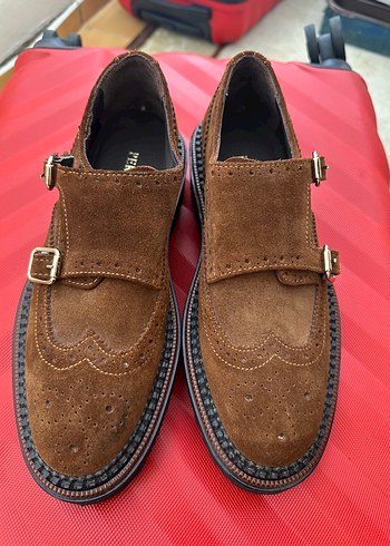 Diğer Kahverengi Süet Tokalı kadın loafer ayakkabı