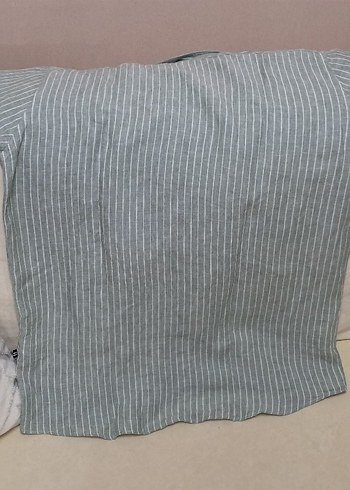 Nautica Erkek Yeşil Keten Çizgili Gömlek Etiketli - Görsel 5