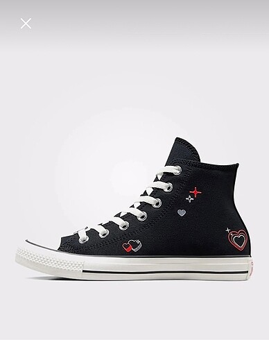 38 Beden Converse Chuck Taylor All Star Y2K Heart Unisex Siyah Sneaker