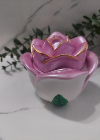 Diğer Pembe Gül Şeklinde Mum ve Kapak