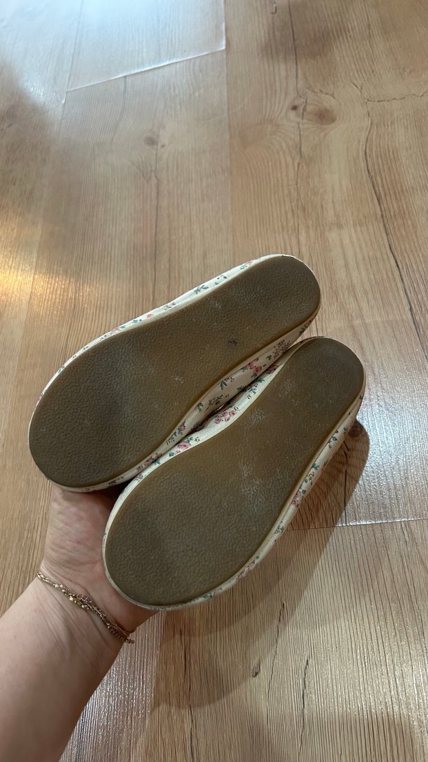 Çiçek Desenli Kız Babet Ayakkabı - Görsel 2