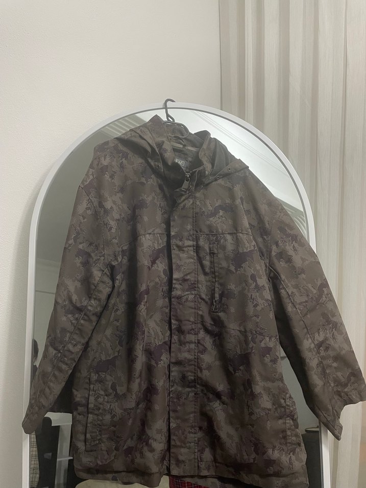 Kamuflajlı Uzun Erkek yağmurluk - Görsel 2