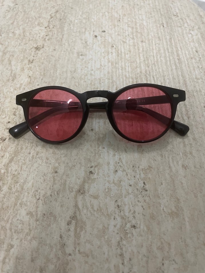 Pembe Şeffaf Retro Kadın Gözlüğü - Görsel 2