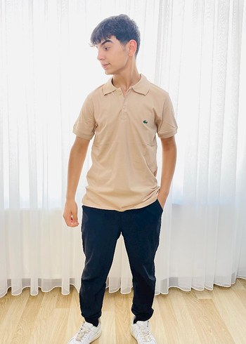 Lacoste Bej Erkek Polo Yaka Kısa Kollu Tişört