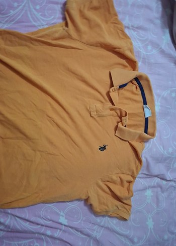 Sarı Kısa Kollu Polo Tişört - Görsel 2