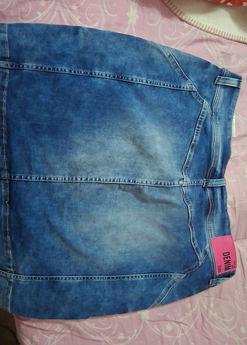 Düğmeli Mavi Denim Midi Etek - Görsel 2