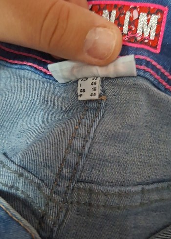 Düğmeli Mavi Denim Midi Etek - Görsel 3