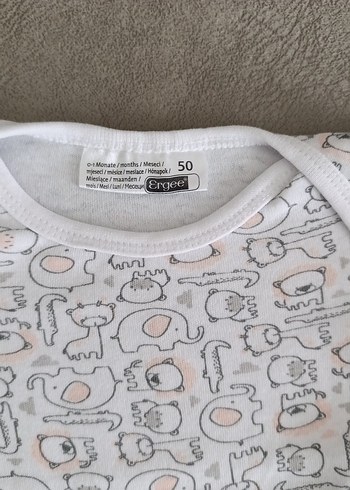 Bebek Kız Kısa Kollu Desenli Body - Görsel 2