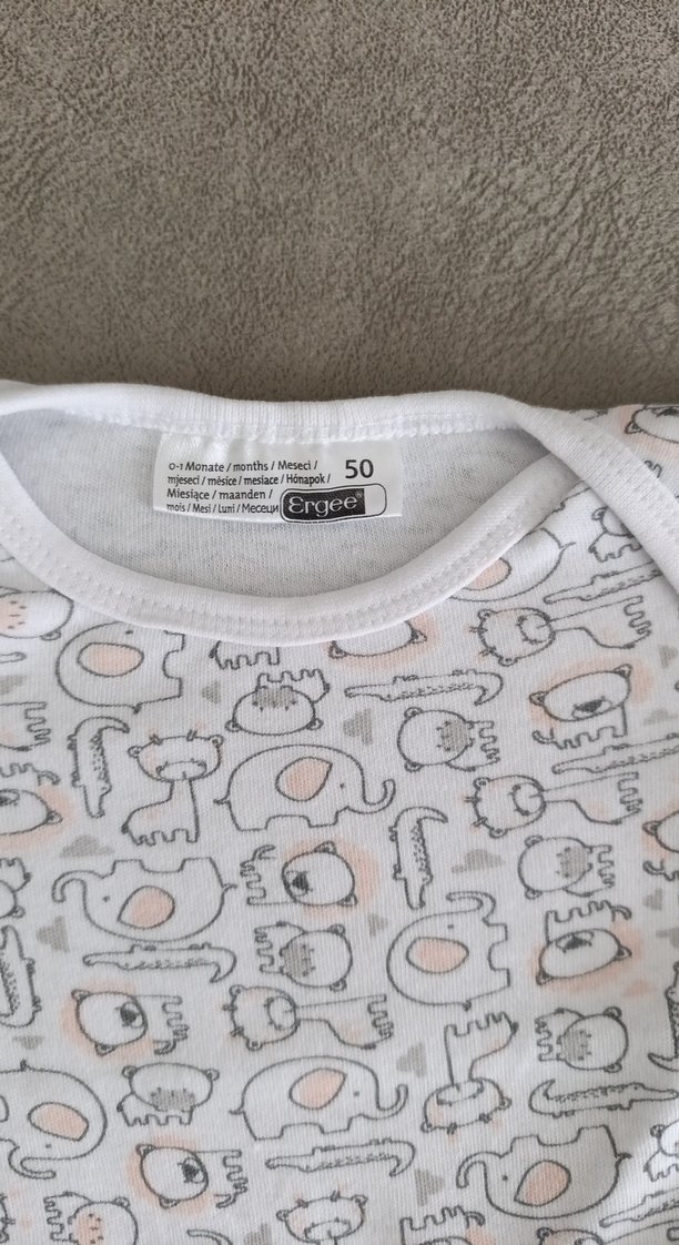 Bebek Kız Kısa Kollu Desenli Body - Görsel 2