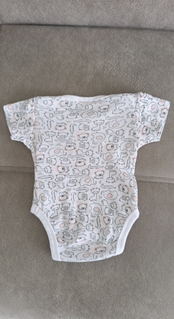 Bebek Kız Kısa Kollu Desenli Body - Görsel 3