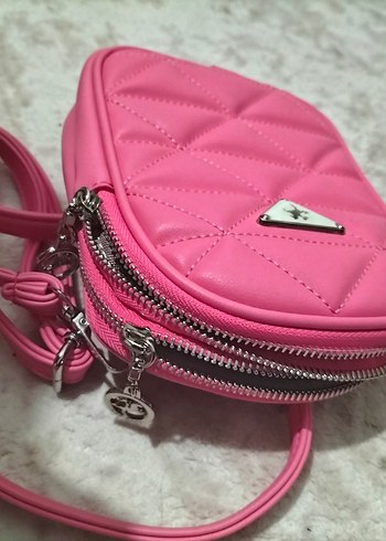 Pembe Fermuarlı Kadın Çanta - Görsel 3