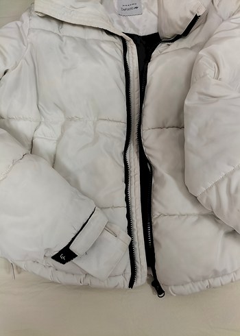 Beyaz Fitilli Kadın Kışlık Mont - Görsel 5