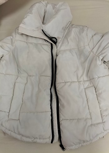 Beyaz Fitilli Kadın Kışlık Mont - Görsel 2