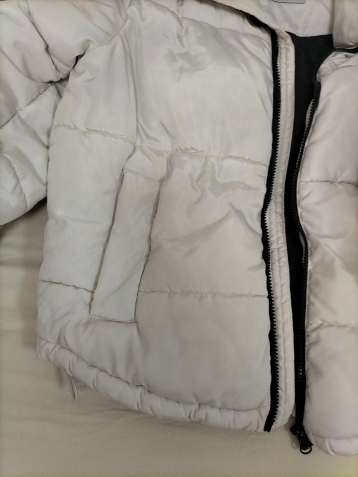 Beyaz Fitilli Kadın Kışlık Mont - Görsel 4