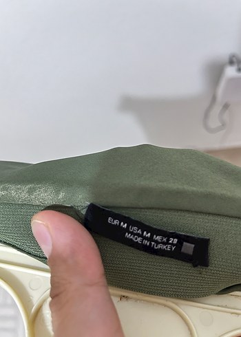 m Beden haki Renk Kadın saten haki uzun etek.