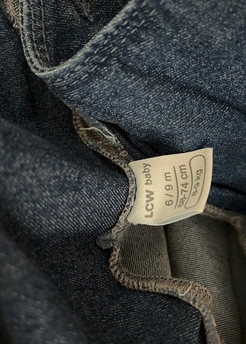 6-9 Ay Beden mavi Renk Kız Çocuk Düğmeli Koyu Mavi Denim Salopet