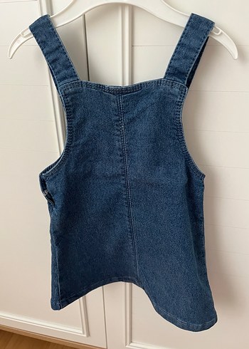 LC Waikiki Kız Çocuk Düğmeli Koyu Mavi Denim Salopet