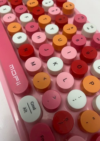 Pastel Pembe Retro Klavye ve Mouse Seti - Görsel 8