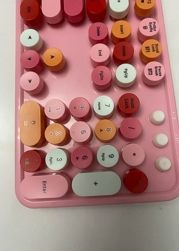 Pastel Pembe Retro Klavye ve Mouse Seti - Görsel 4