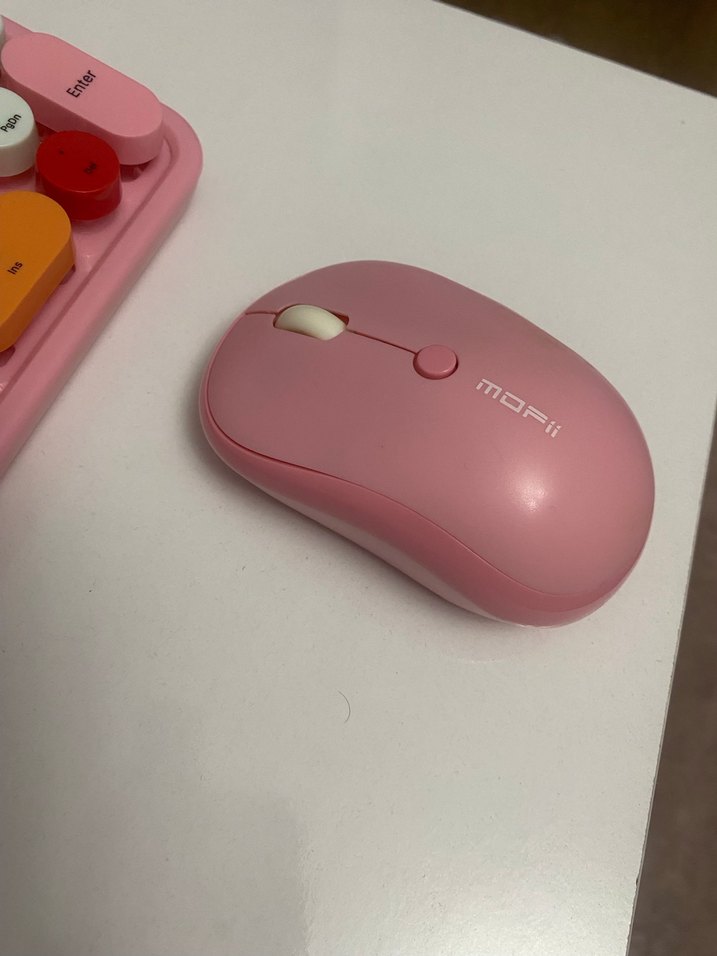 Pastel Pembe Retro Klavye ve Mouse Seti - Görsel 3