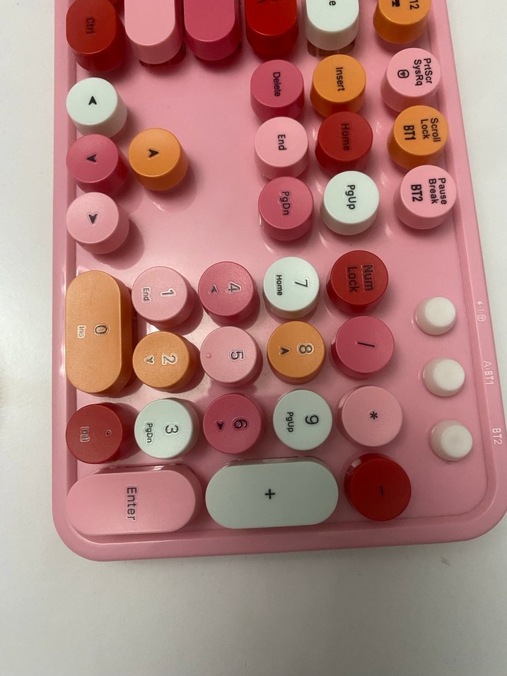 Pastel Pembe Retro Klavye ve Mouse Seti - Görsel 4