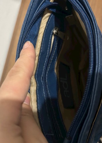 Mavi Deri Kadın Çanta Tokalı - Görsel 2