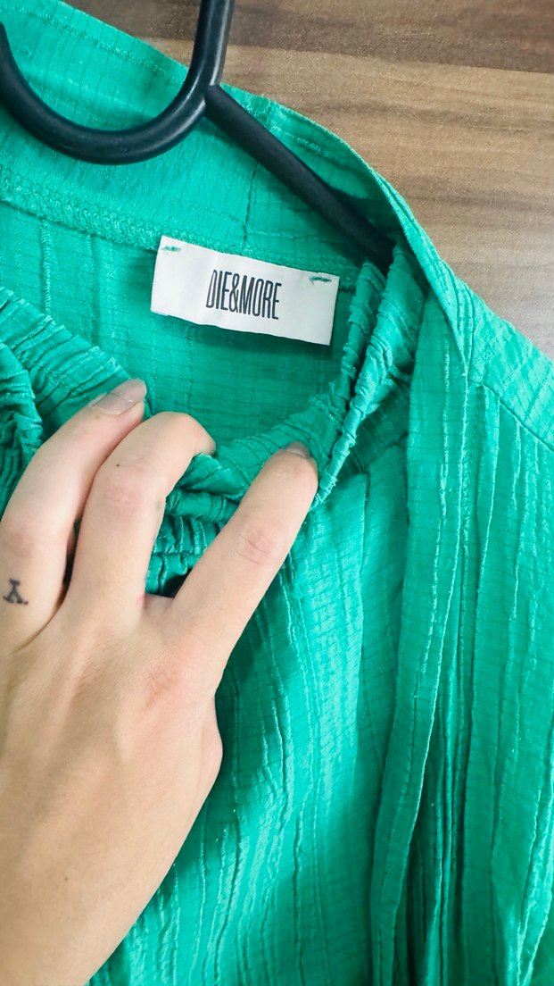 Uzun Yeşil Bohem Kadın Kimono takımı - Görsel 2