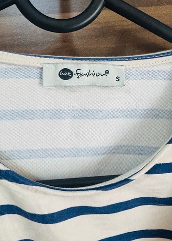Mavi Çizgili Hamile Tişörtü, Kısa Kollu - Görsel 2