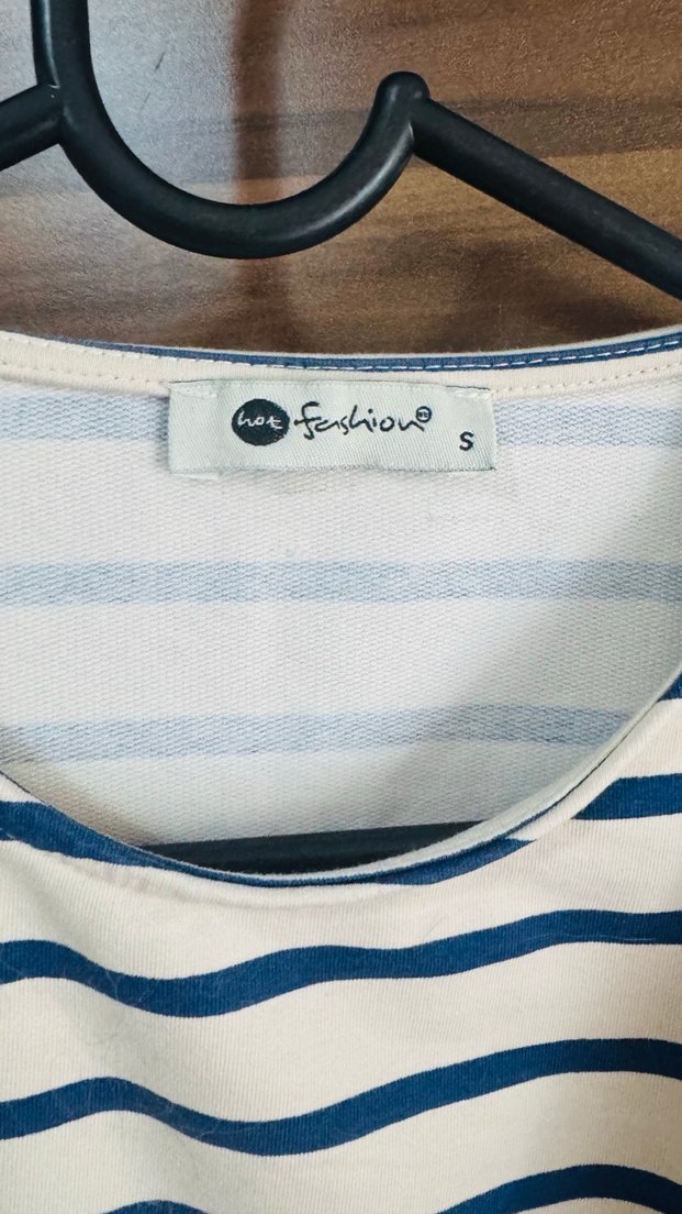 Mavi Çizgili Hamile Tişörtü, Kısa Kollu - Görsel 2