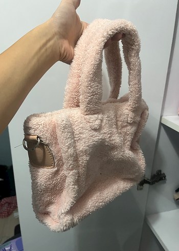 Peluş pembe çanta