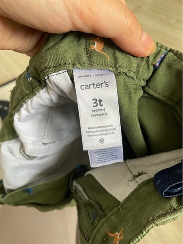 24-36 Ay Beden haki Renk Carters bel ayarlı sort