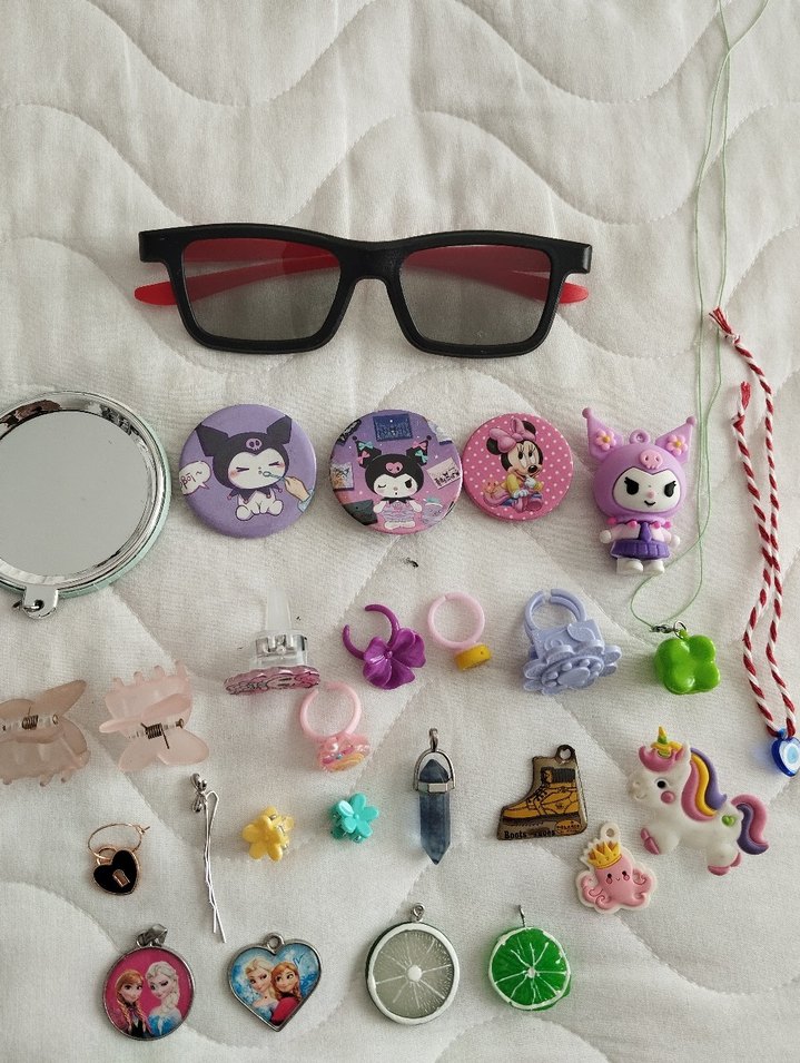 Renkli Sequinsli Kız Aksesuar Seti - Görsel 2