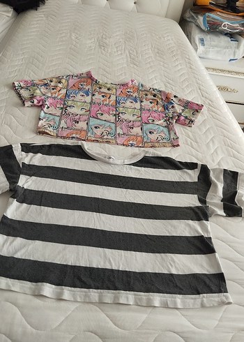 Kız Çocuk Çok Renkli Baskılı Kısa Kollu Tişört - Görsel 3