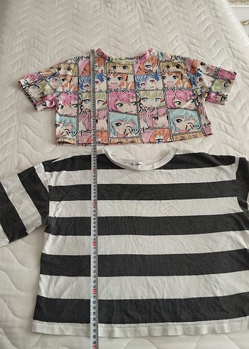 Kız Çocuk Çok Renkli Baskılı Kısa Kollu Tişört - Görsel 4