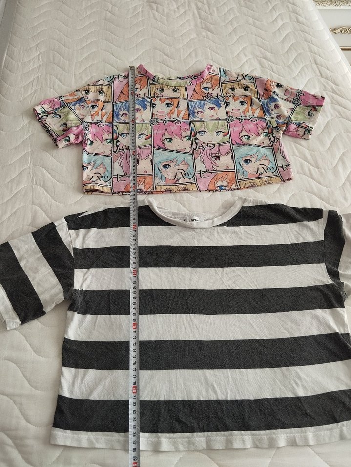 Kız Çocuk Çok Renkli Baskılı Kısa Kollu Tişört - Görsel 4