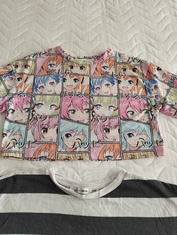 Kız Çocuk Çok Renkli Baskılı Kısa Kollu Tişört - Görsel 2