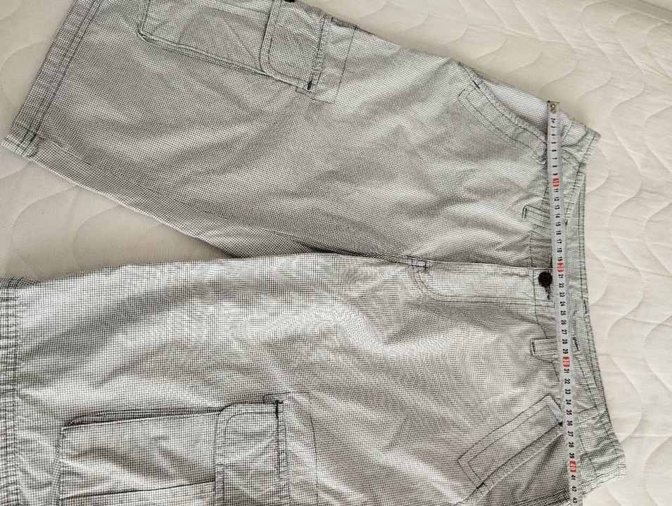 Gri Keten Kemerli Rahat Şort - Görsel 4