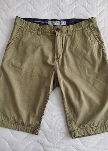 Bej Kemerli Erkek Keten Şort - Görsel 2