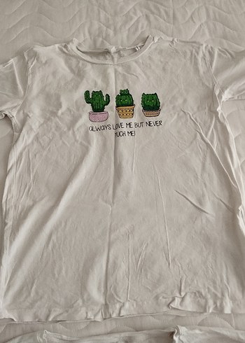 Baskılı Beyaz Tişört, Kısa Kollu - Görsel 2