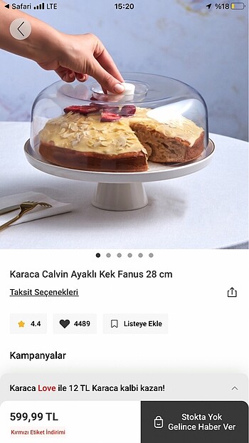 Karaca calvin kek fanus