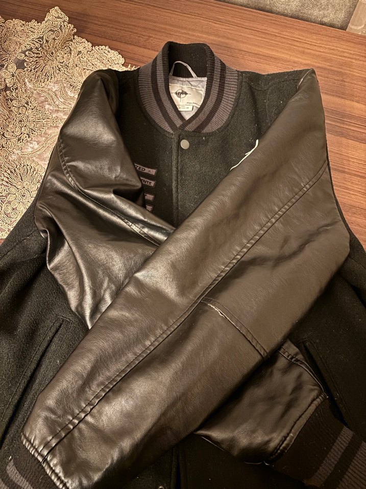 Düğmeli Siyah Deri Street Wear Ceket - Görsel 3