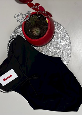 Kom Siyah İnce Askılı Kadın Mayo - Görsel 6